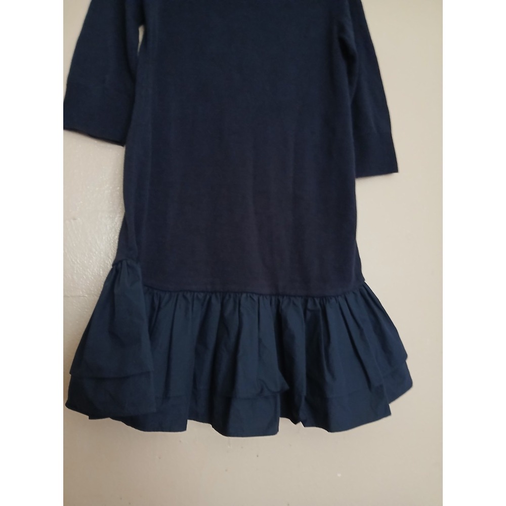 Cos Dress XS Knit Woven Pleat Combo Navy Blue Lagenlook Artsy Minimalist - Picture 15 of 15